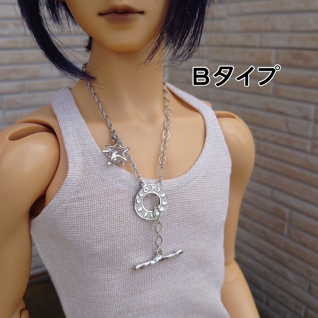 月の満ち欠けプレートのマンテルネックレス ドール用