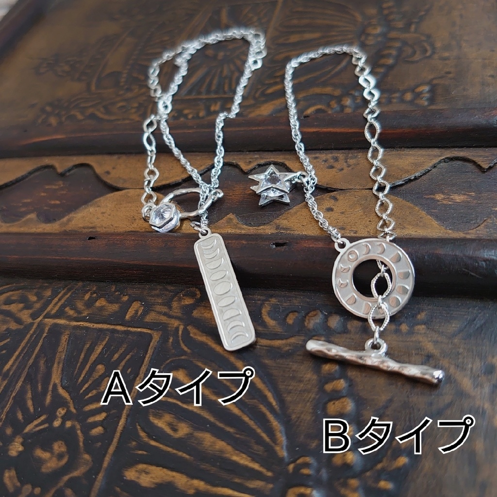 月の満ち欠けプレートのマンテルネックレス ドール用