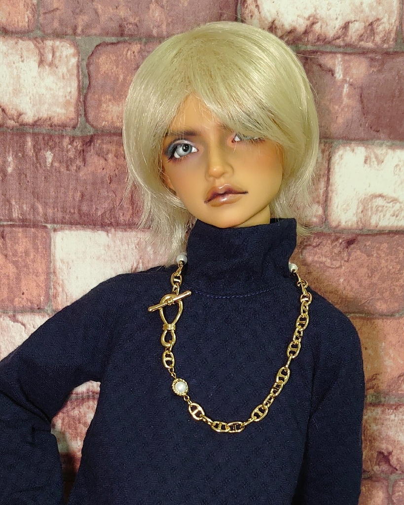 ネックレス付き ルーズネックカットソー