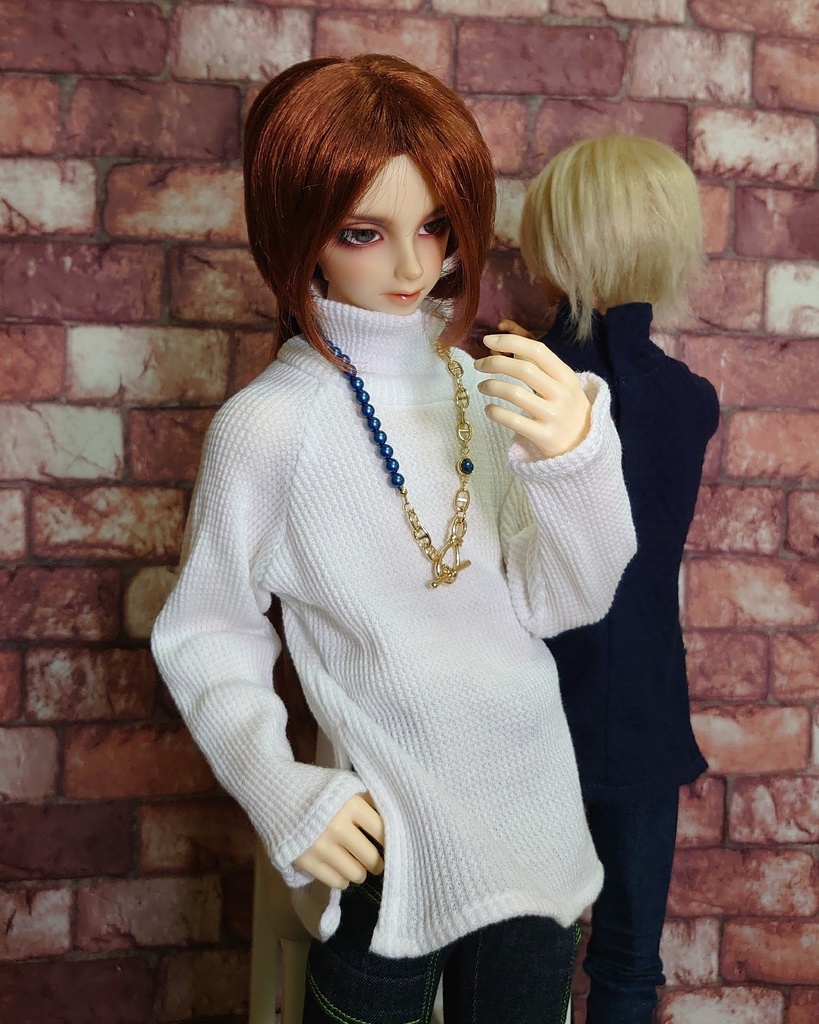 ネックレス付き ルーズネックカットソー