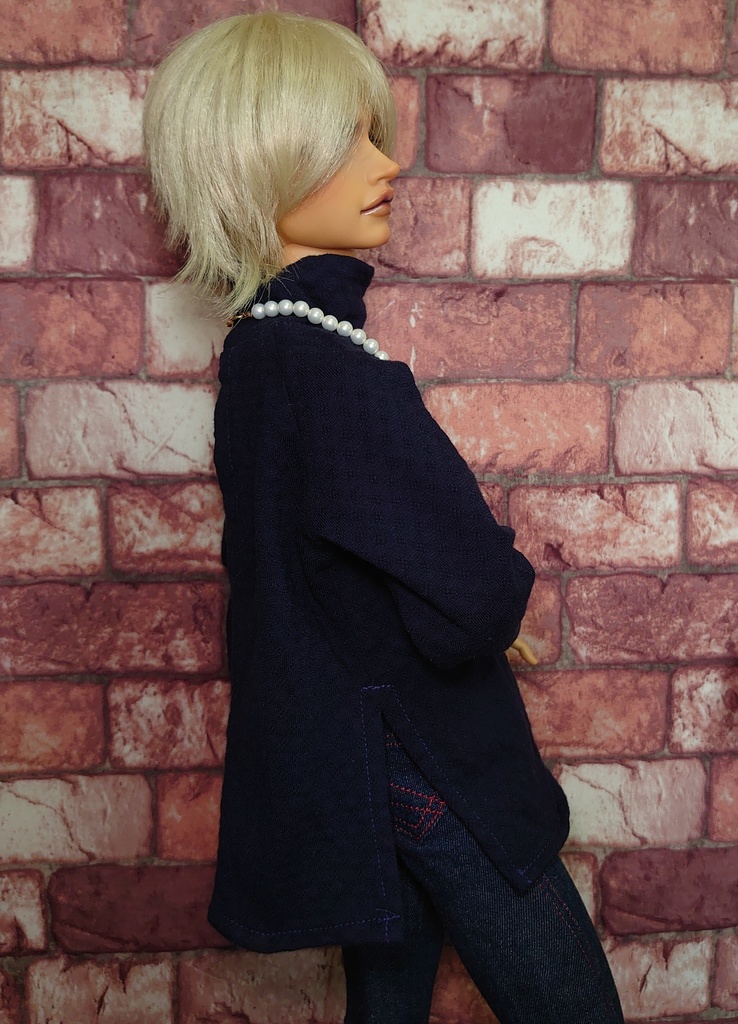 ネックレス付き ルーズネックカットソー