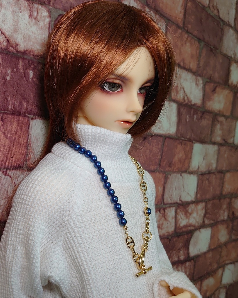 ネックレス付き ルーズネックカットソー