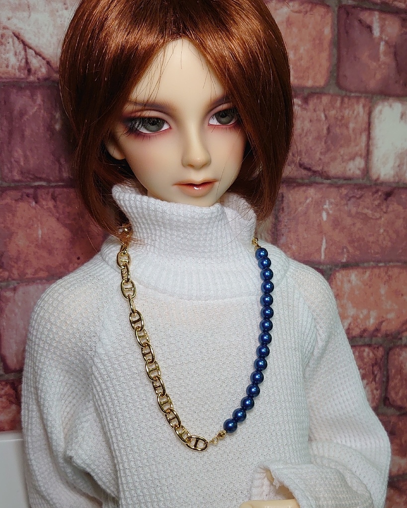 ネックレス付き ルーズネックカットソー