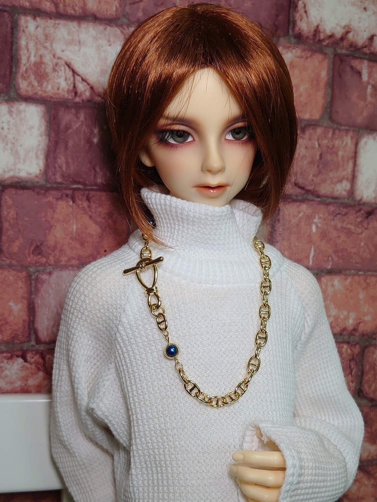 ネックレス付き ルーズネックカットソー