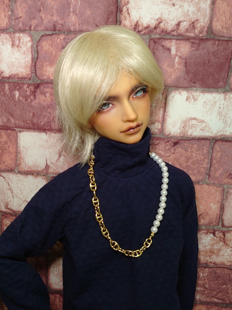 ネックレス付き ルーズネックカットソー