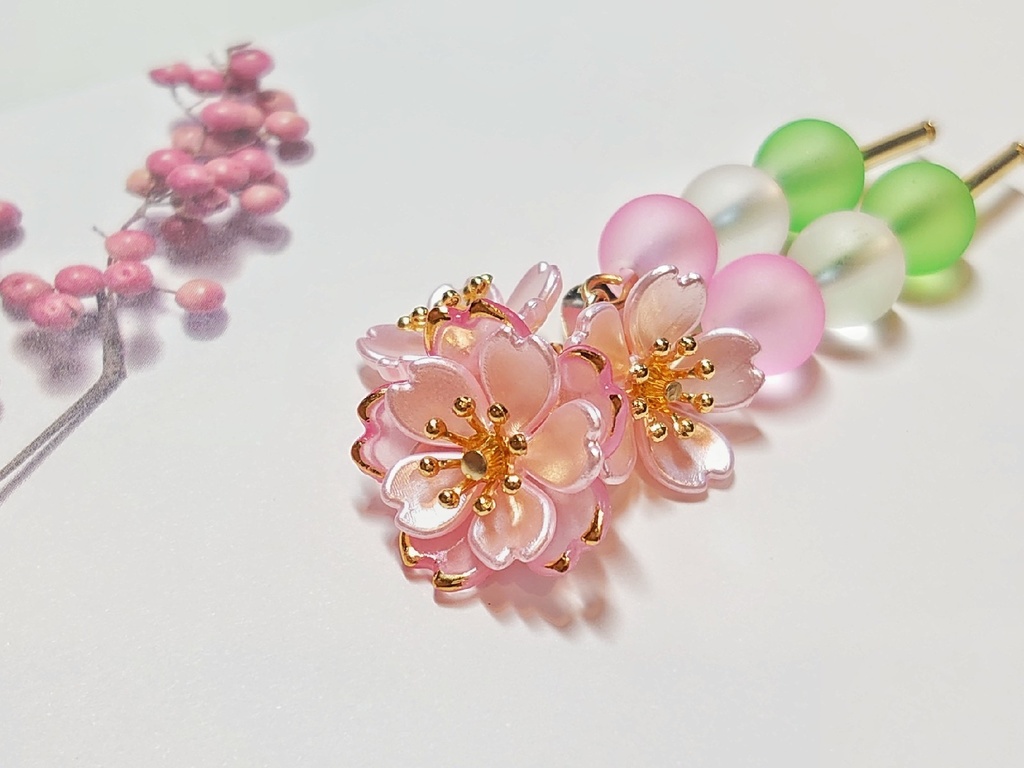 桜咲く~三色団子~のもちマス用アクセサリーチャーム