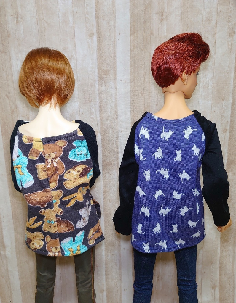 ラグランカットソー(柄物)