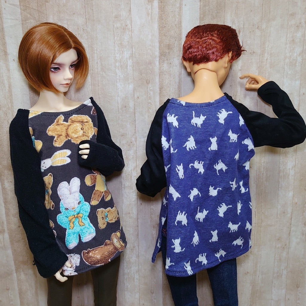 ラグランカットソー(柄物)