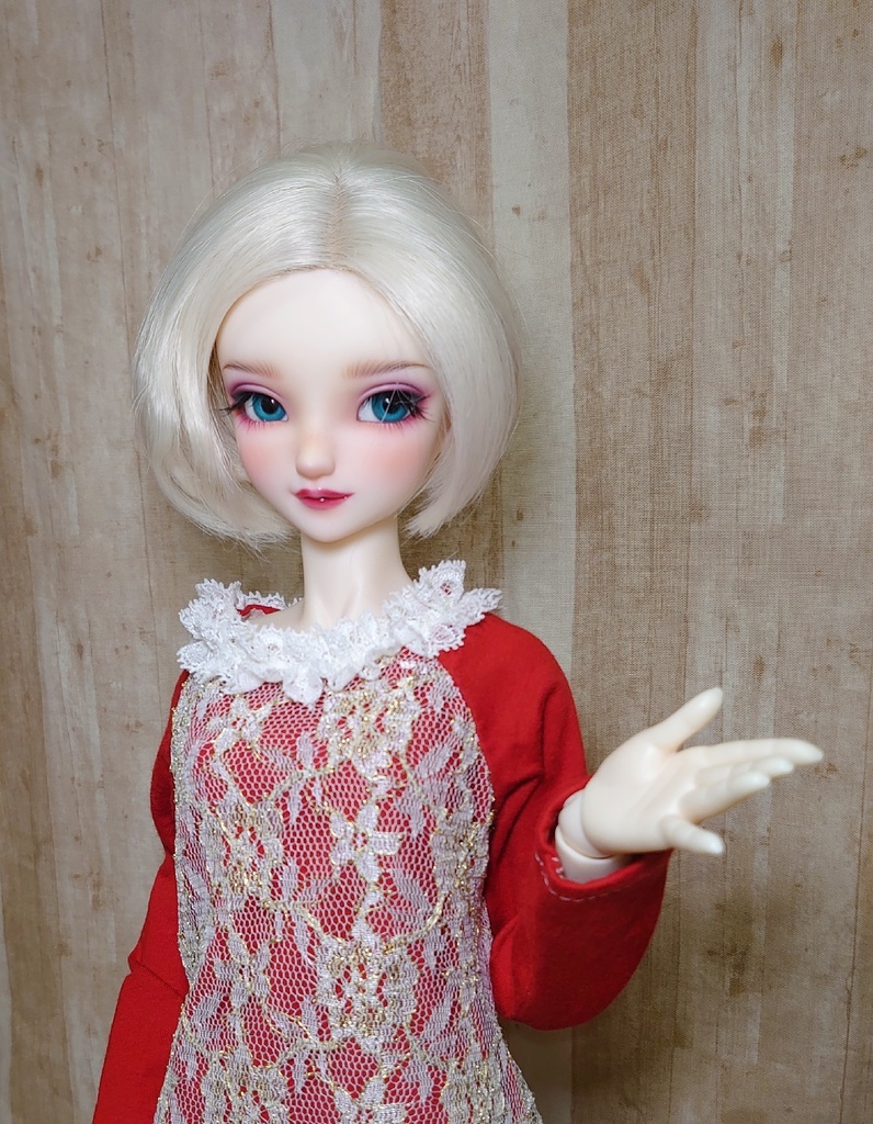 ロング丈のニットワンピース