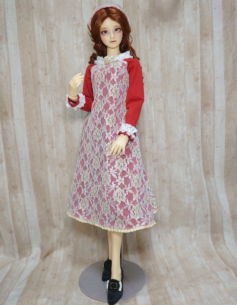 ロング丈のニットワンピース