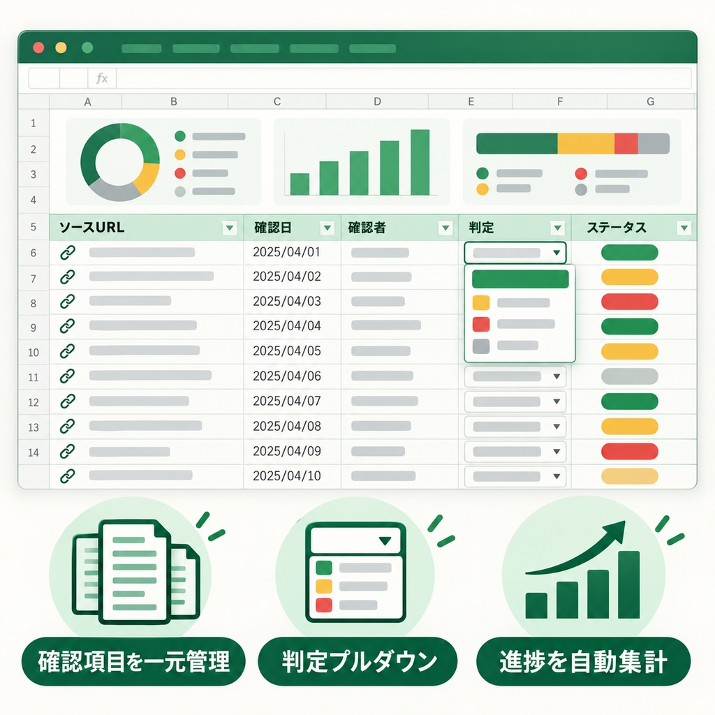 AI原稿の根拠確認台帳【Excelテンプレート】