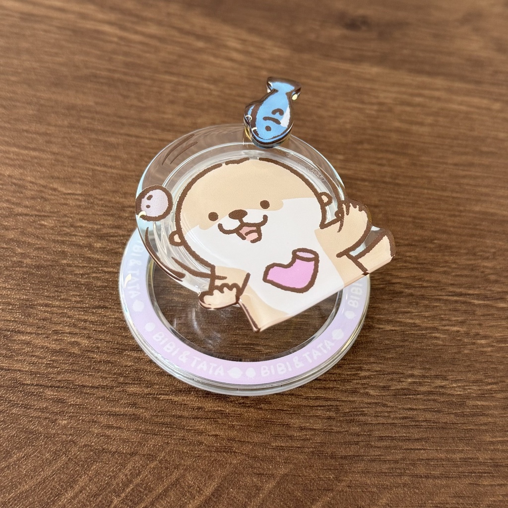 Shineかわいいカワウソの磁気吸着式エアバッグスタンド 回転式魚デザイン