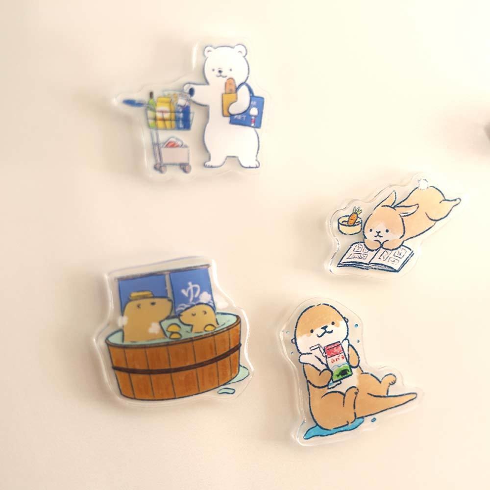 OTTERTATA可愛い動物イラストアクリルマグネット
