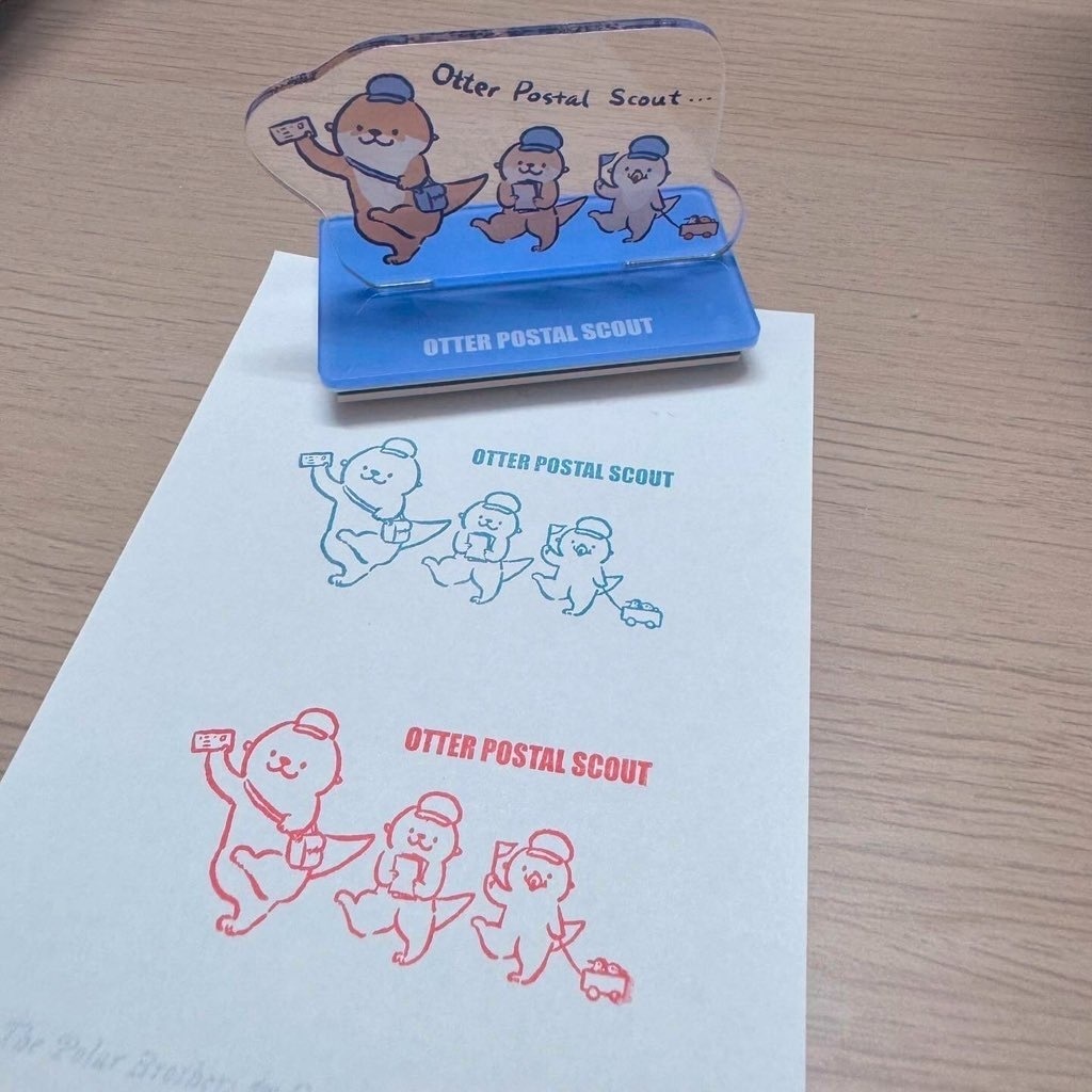 OTTERTATAアクリルスタンドスタンプ　ラッコ・カワウソ 郵便局風