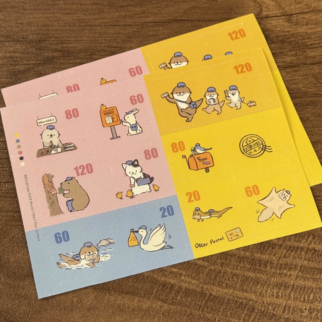 カワウソ郵便局切手風ステッカー
