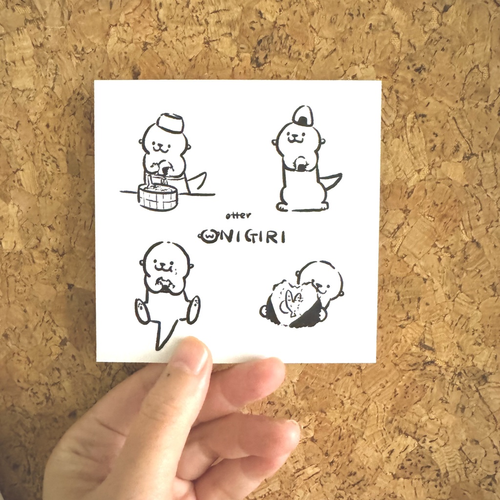 カワウソおにぎりポストカード