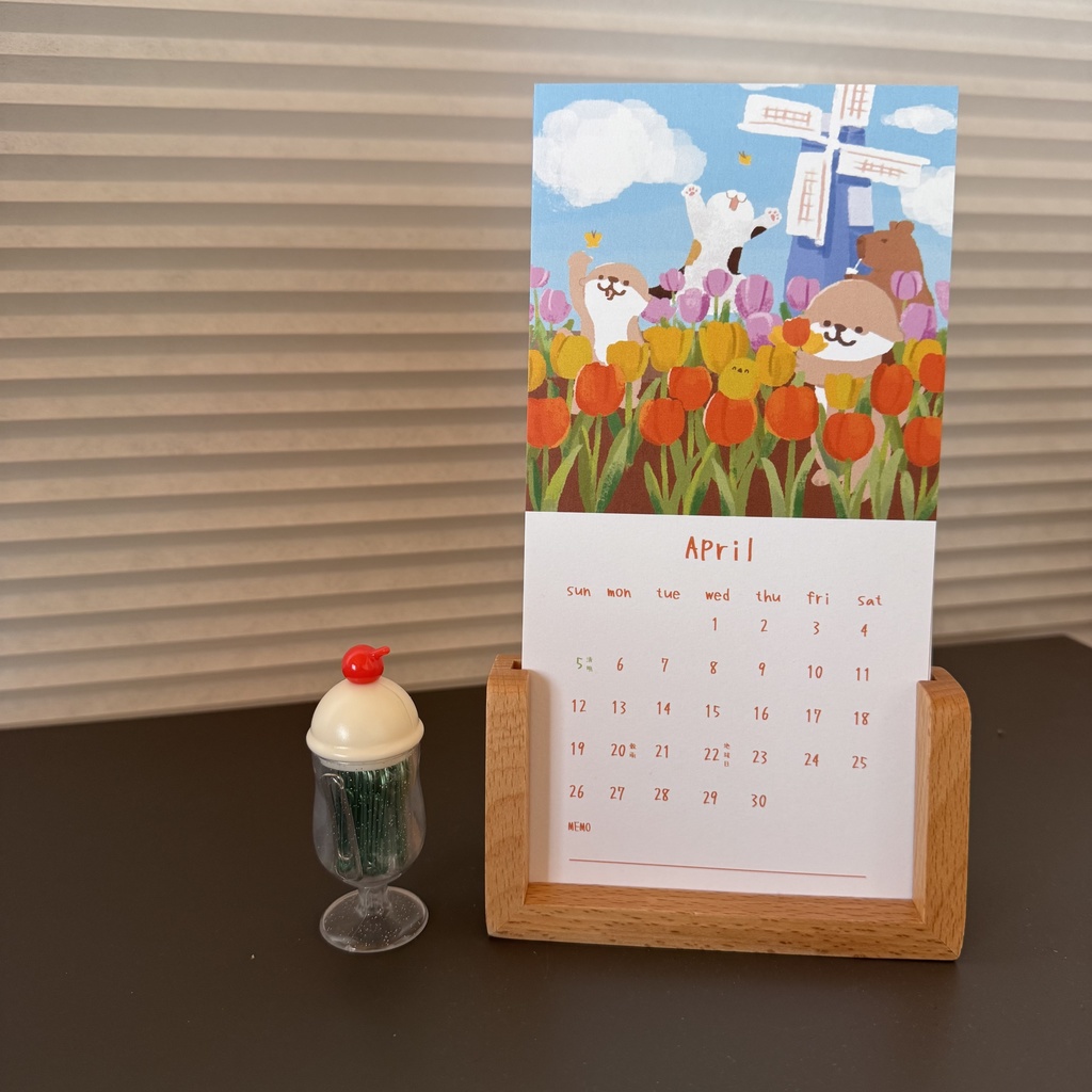 Ottertata 2026 カワウソ月間卓上カレンダー