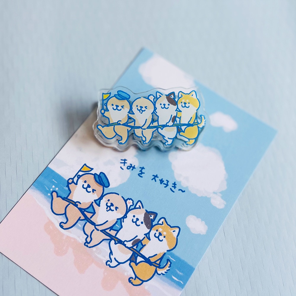 カワウソ友達の電車アクリルクリップ