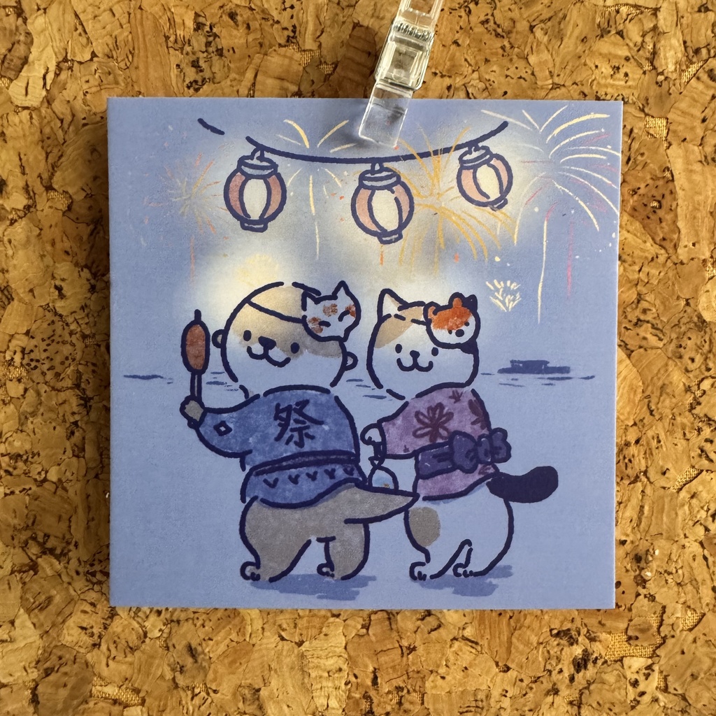 カワウソの夏祭りポストカード