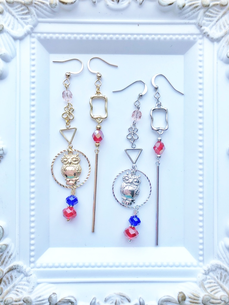 【🌈🕒】🦉🎻さんイメージピアス(イヤリング)