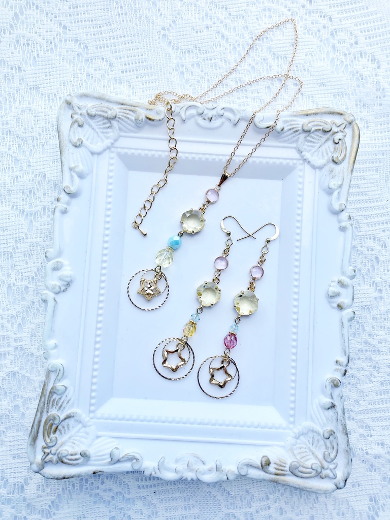 【🌈🕒】🌟さんイメージネックレス・ピアス(イヤリング)