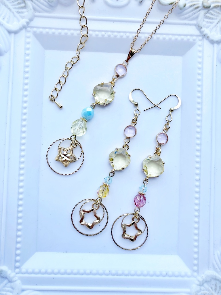 【🌈🕒】🌟さんイメージネックレス・ピアス(イヤリング)