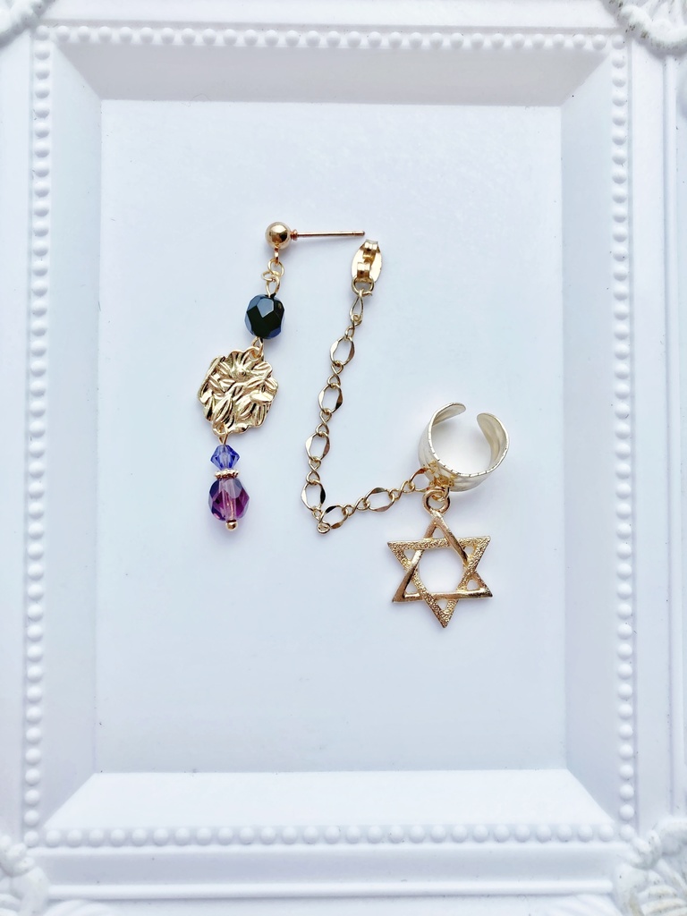 【🌈🕒】🔺イメージ片耳ピアス(イヤリング)イヤーカフス