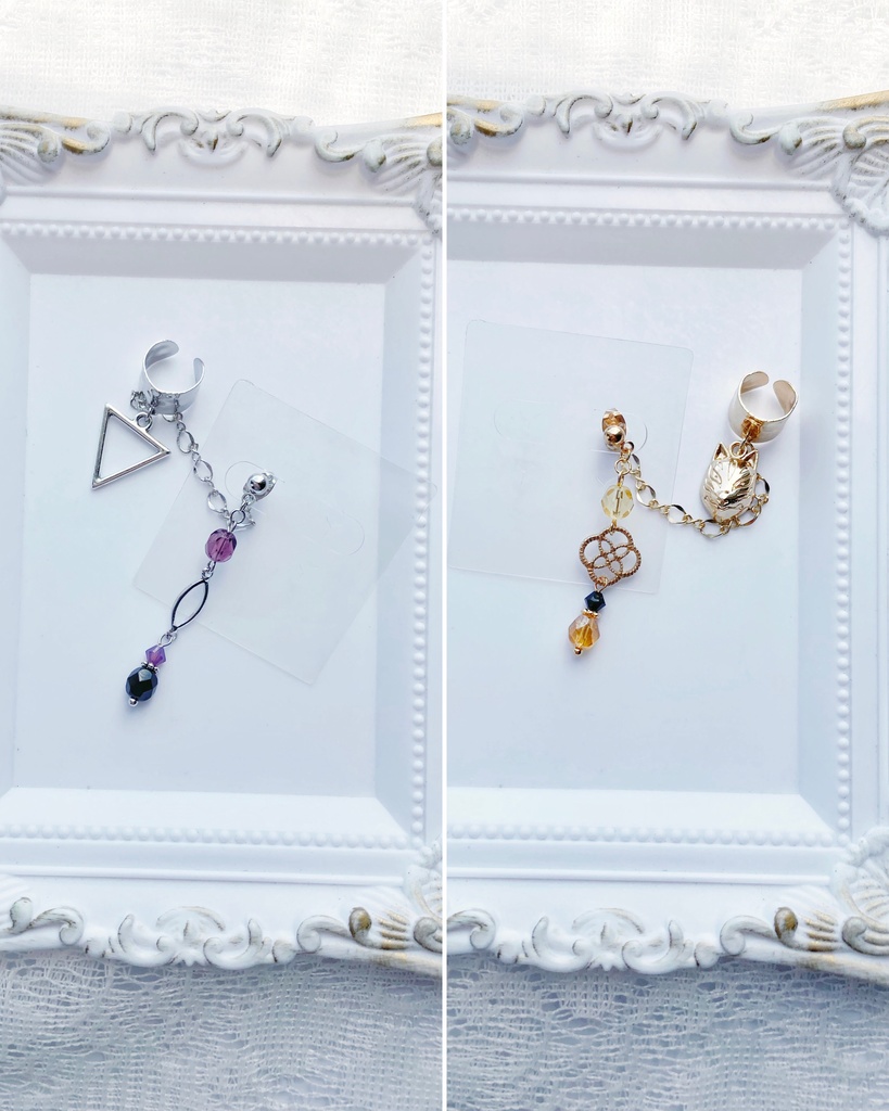 【🌈🕒】とがびとイメージ片耳ピアス&イヤカフ