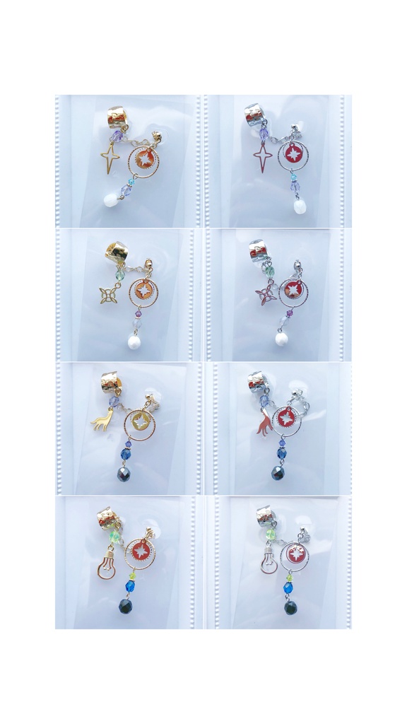 【🌈🕒】でぃてぃかイメージ片耳ピアス&イヤーカフス