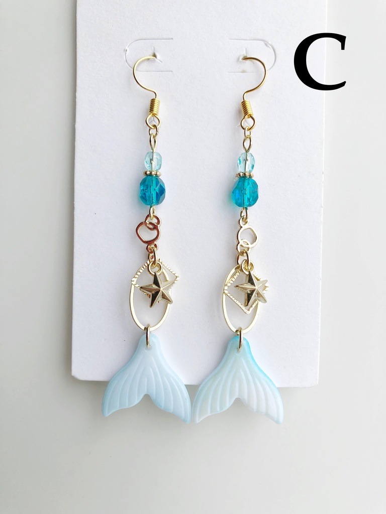 【オリジナル】星とセイレーンのピアス(イヤリング)