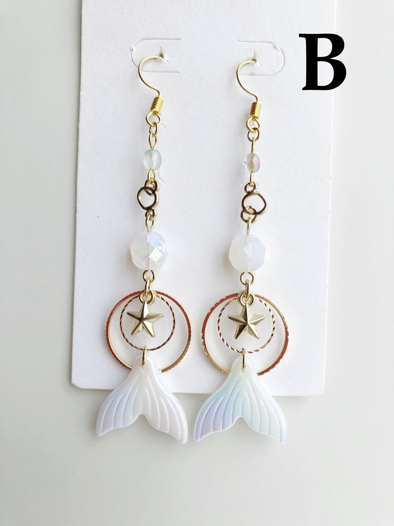 【オリジナル】星とセイレーンのピアス(イヤリング)