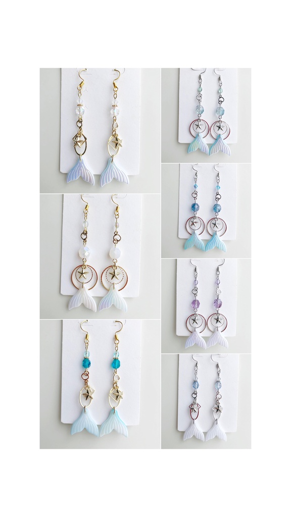 【オリジナル】星とセイレーンのピアス(イヤリング)