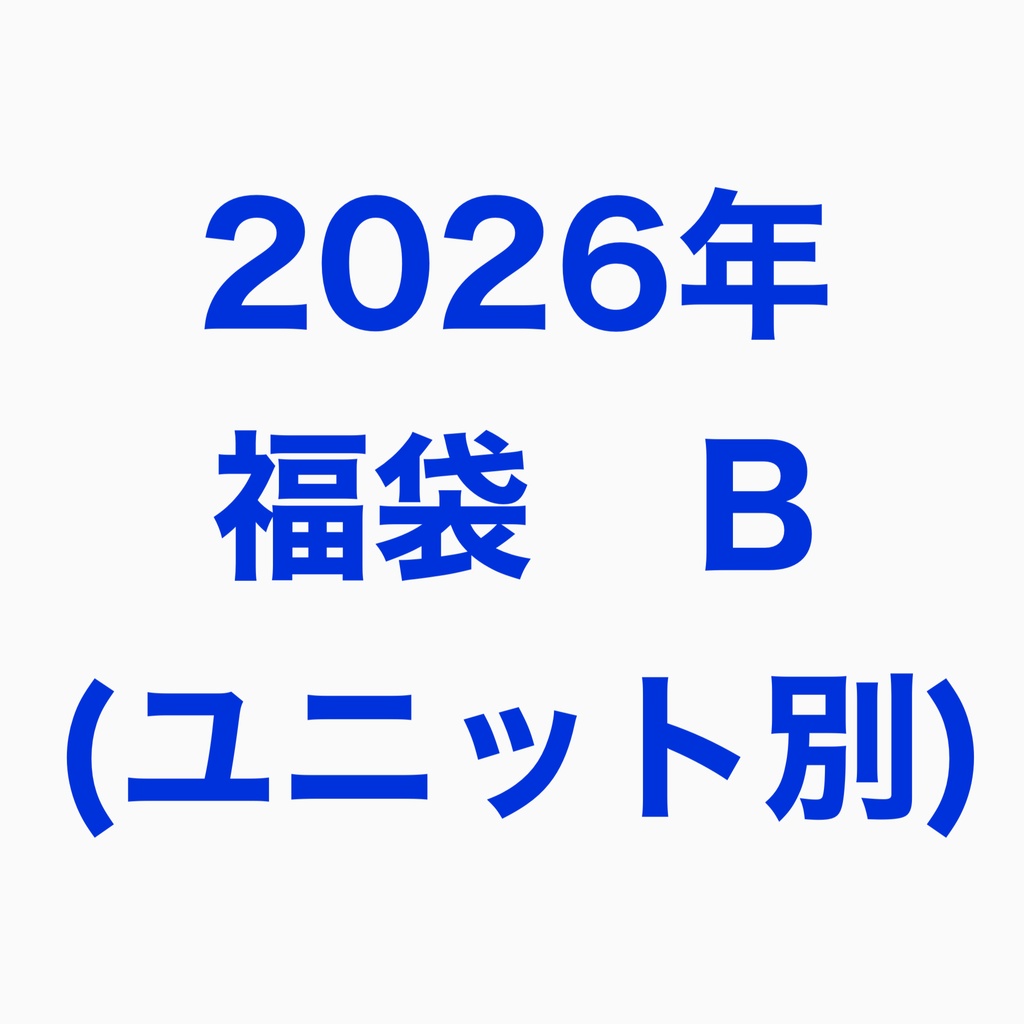 【🌈🕒】2026年福袋Ｂ(ユニット/6000円)