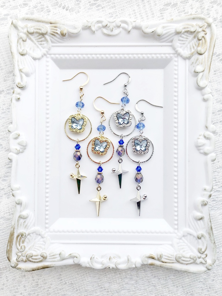 【🌈🕒】🦋⏳さんイメージピアス(イヤリング)