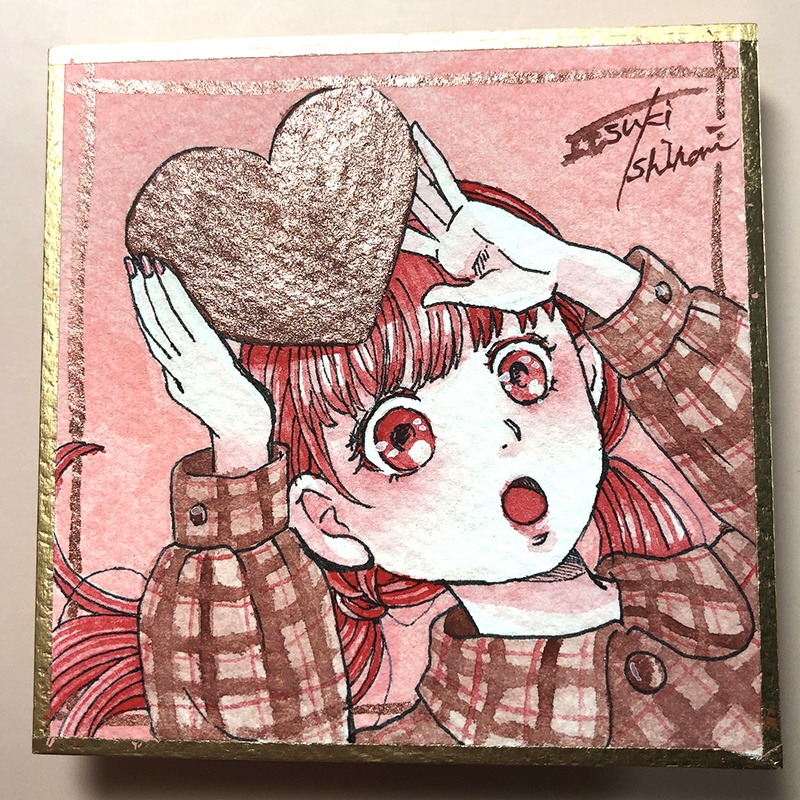 バレンタイン・ミニ色紙(原画)