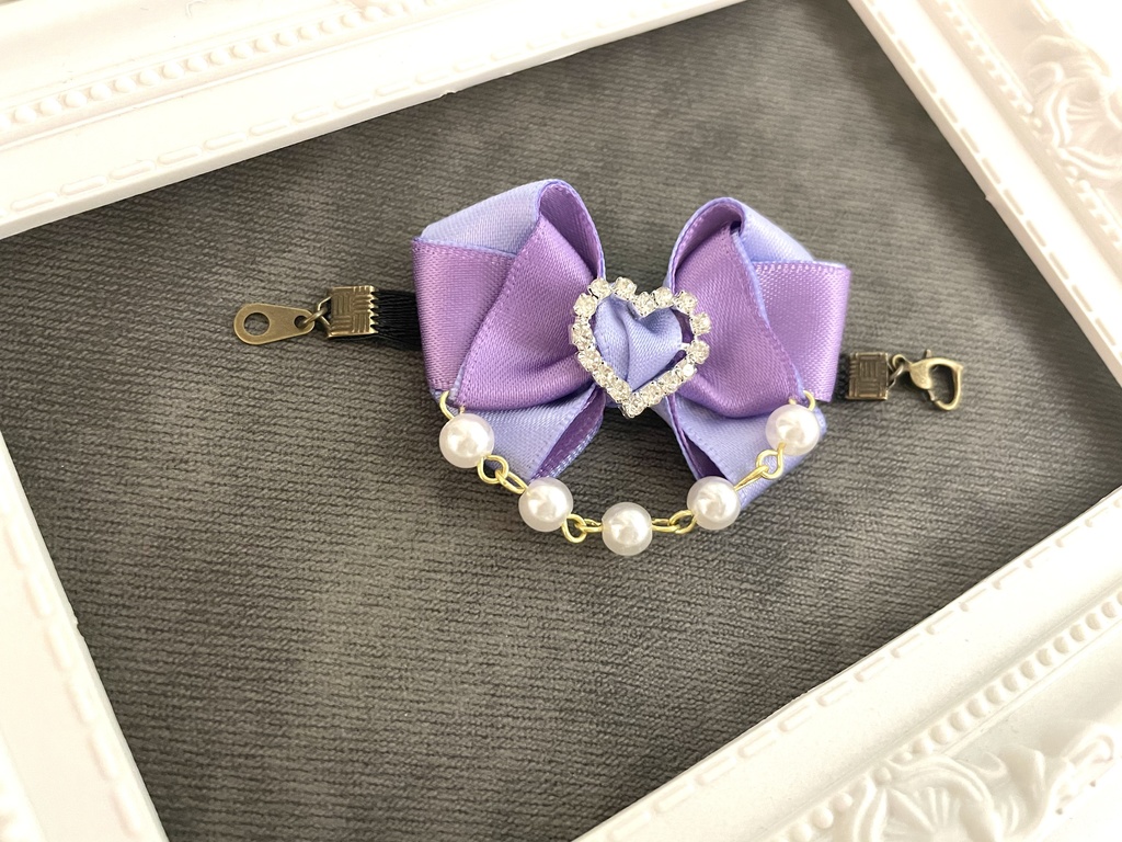 パープル　リボンチョーカー