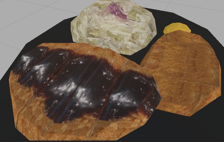 【3Dモデル】味噌カツセット(Miso_pork_cutlet)