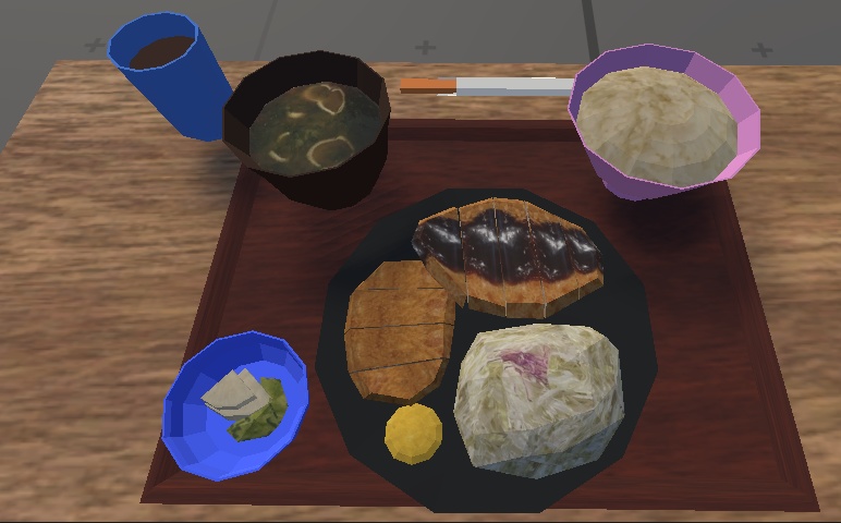 【3Dモデル】味噌カツセット(Miso_pork_cutlet)