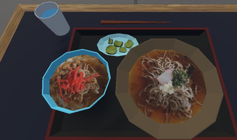 【3Dモデル】そば&牛丼(Soba&Gyudon)