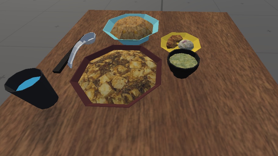 【3Dモデル】チャーハン&麻婆豆腐セット(Fried_rice&Mapo_tofu)