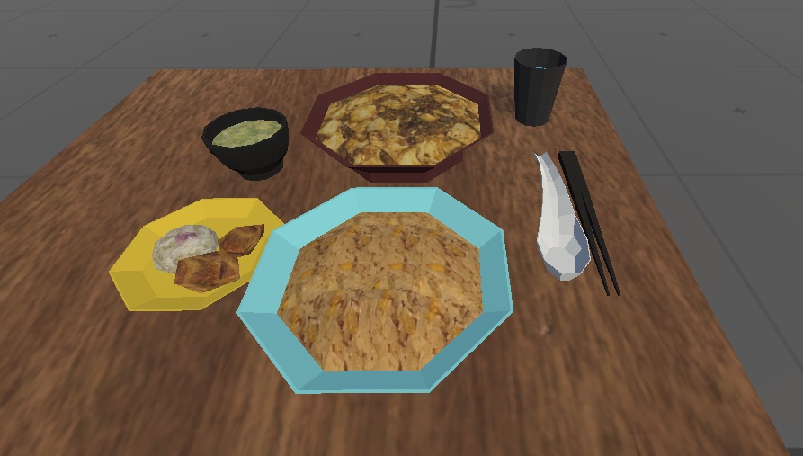 【3Dモデル】チャーハン&麻婆豆腐セット(Fried_rice&Mapo_tofu)
