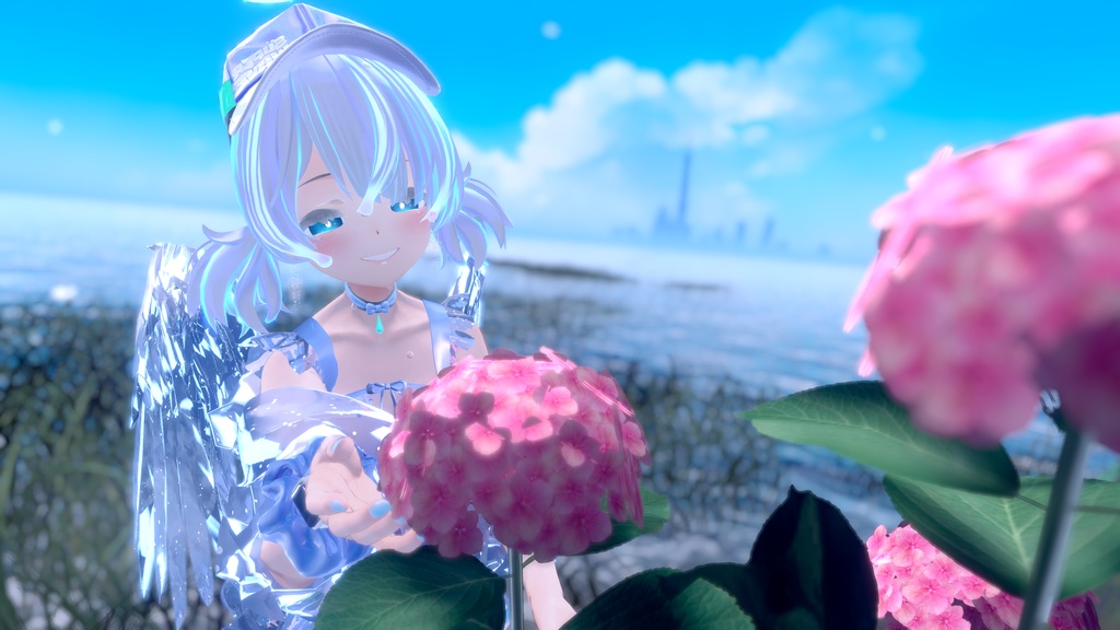 びしょぬれのしずくさんキラキラ水面アイ