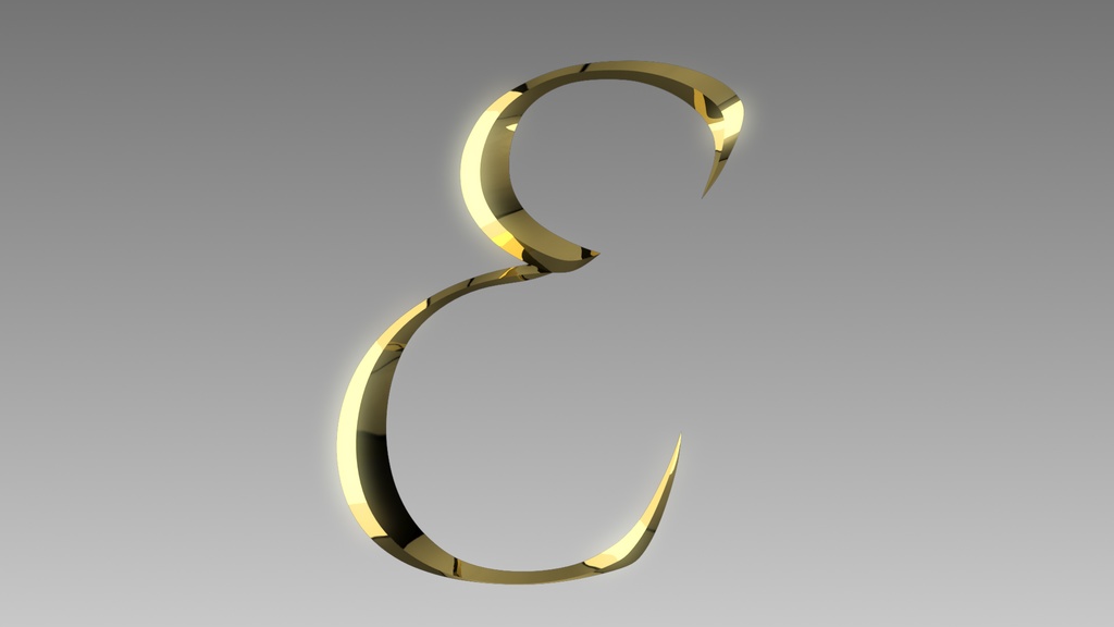 3Dフォントデータ　「E」 