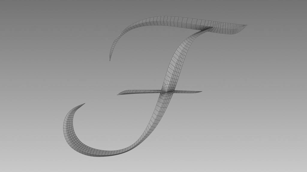 3Dフォントデータ 「F」