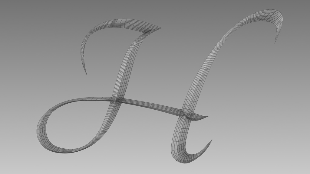 3Dフォントデータ 「H」