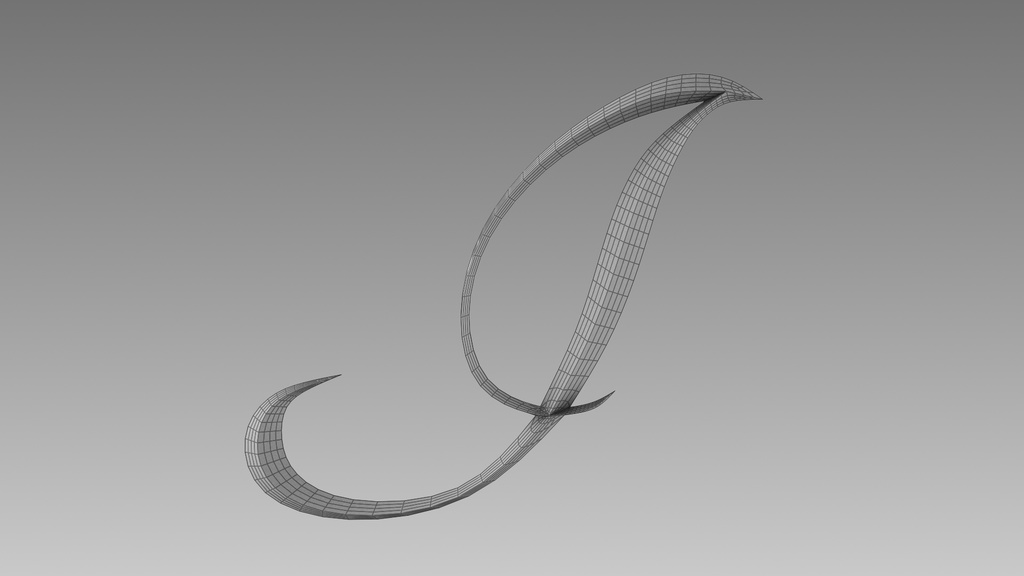 3Dフォントデータ 「I」