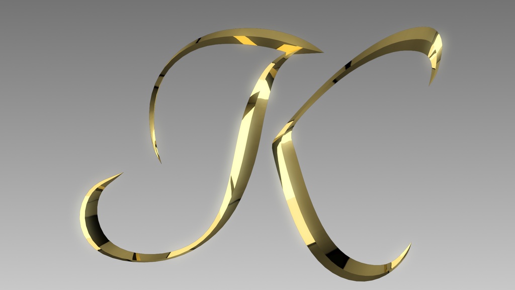 3Dフォントデータ 「K」