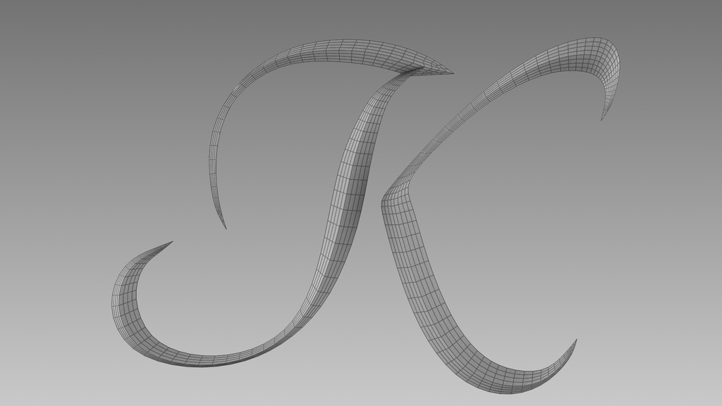 3Dフォントデータ 「K」