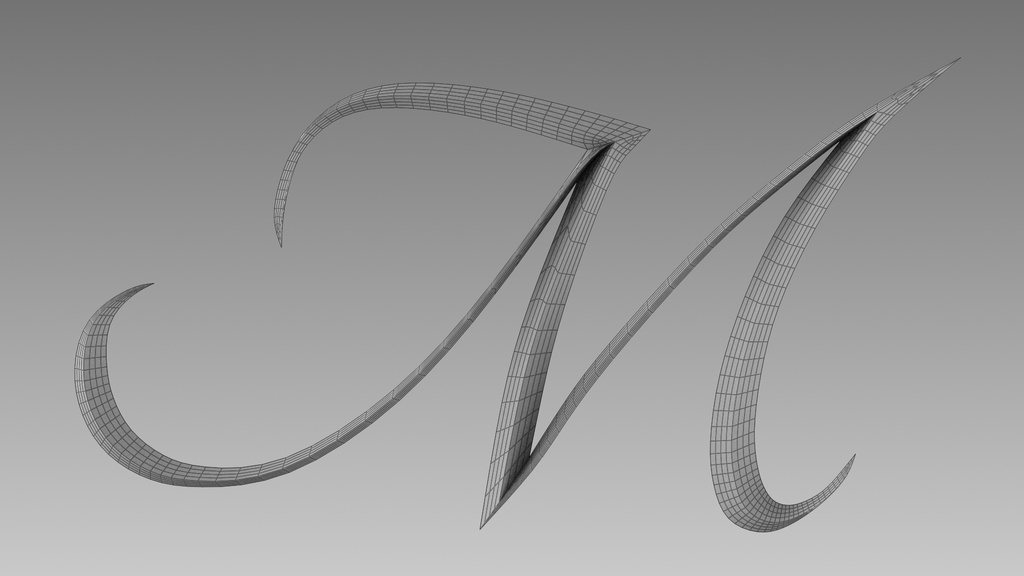 3Dフォントデータ 「M」