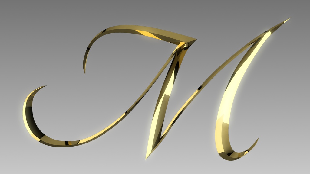 3Dフォントデータ 「M」